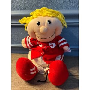 Kamar 55 Football Player Rare OOAK Plush Toy Yellow Hair Red Jersey